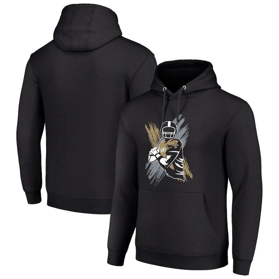 Men new orleans saints black 2024 NFL hoodie